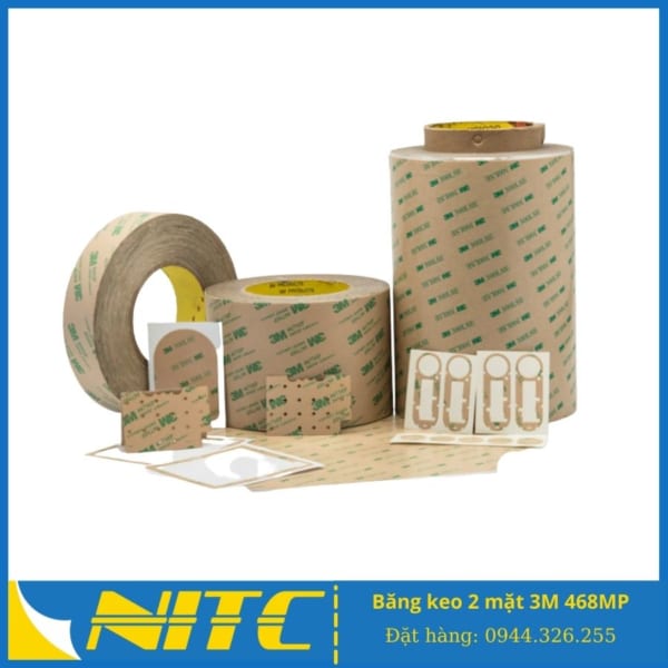 Băng keo 2 mặt 3M 468MP -Băng dính 2 mặt 3M 468MP - sản phẩm băng keo công nghiệp NITC
