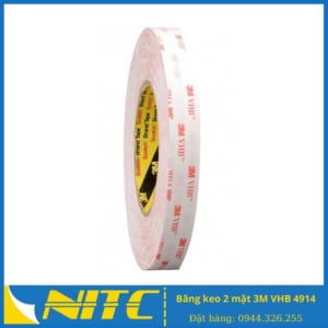 Băng keo 2 mặt 3M VHB 4914 -Băng dính 2 mặt 3M VHB 4914 - sản phẩm băng keo công nghiệp NITC