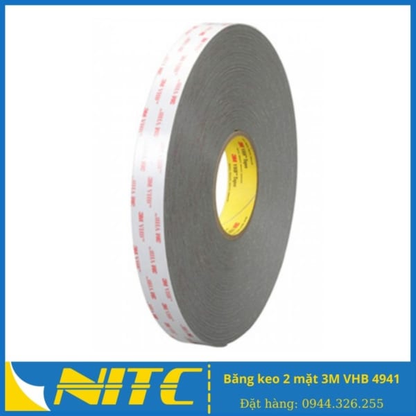Băng keo 2 mặt 3M VHB 4941 - Băng dính 2 mặt 3M VHB 4941 - sản phẩm băng keo công nghiệp NITC