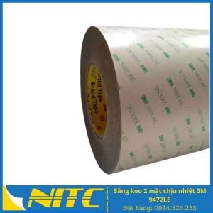 Băng keo 2 mặt chịu nhiệt 3M 9472LE -Băng dính 2 mặt chịu nhiệt 3M 9472LE - sản phẩm băng keo công nghiệp NITC